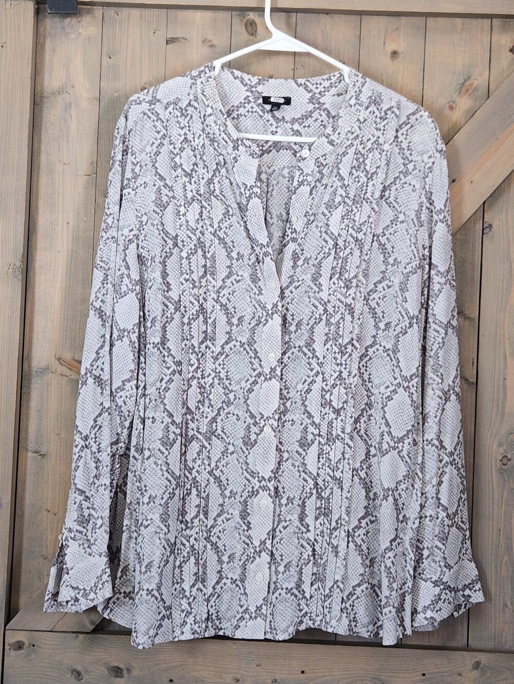 Talbots Snake Print Long Sleeve Blouse XL